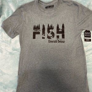 Live Life Graphic T-Shirt in Grey/green Unisex